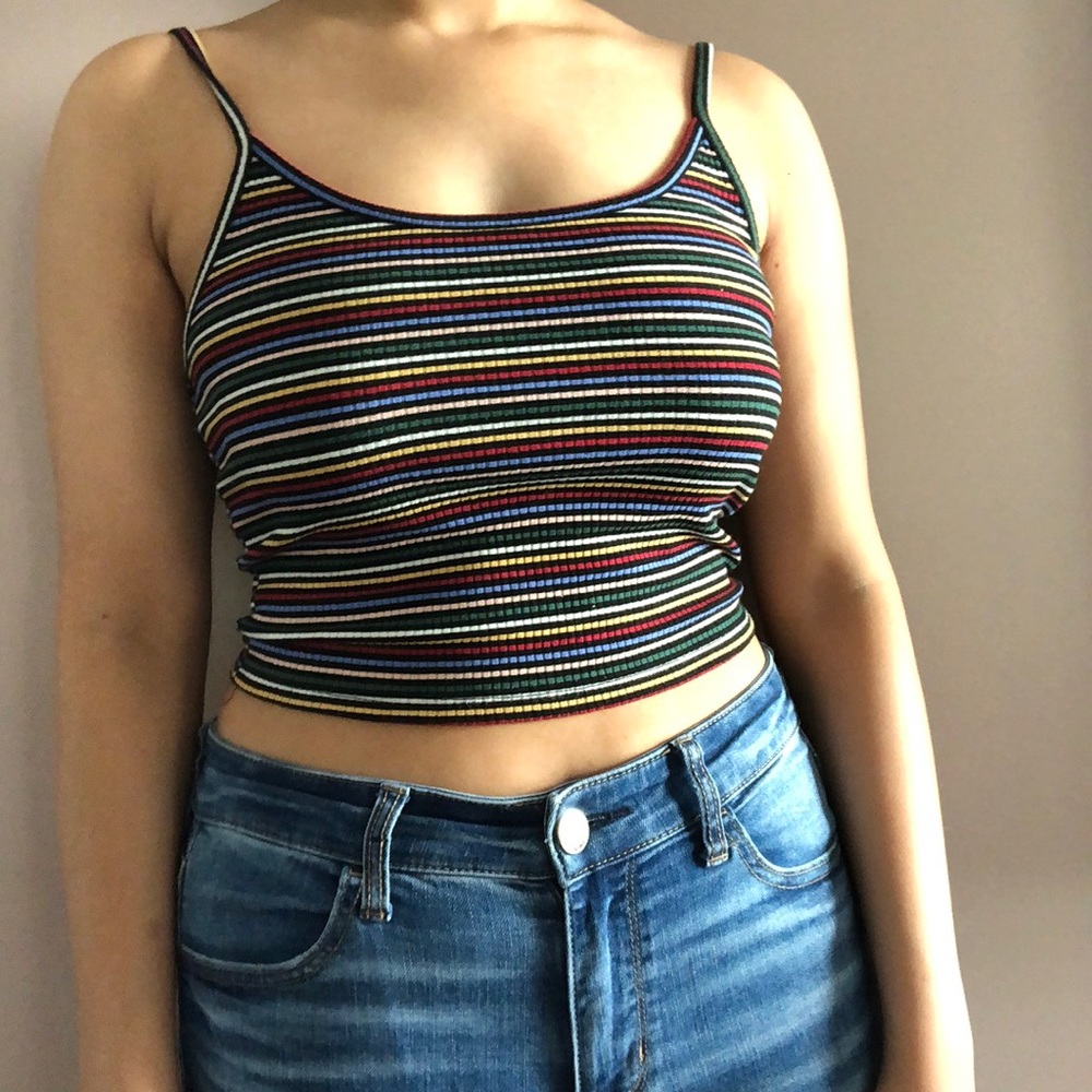 Striped rainbow tank top